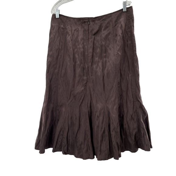TSD Two Star Dog Size Large Viscose Cotton Metal Crinkle Skirt Brown - Picture 3 of 6